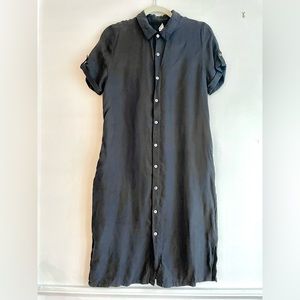 Modal black midi shirts dress with back straps
